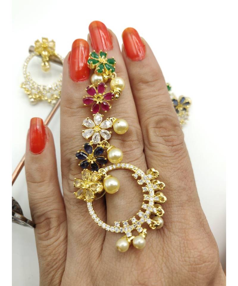 Stone Floral Design 5 Color Changeable Earring for Women