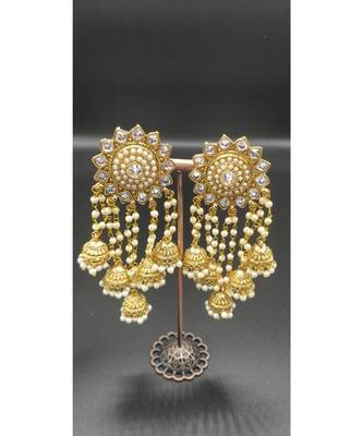 gold stone Earrings 1