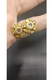 Gold Stone Toe Rings