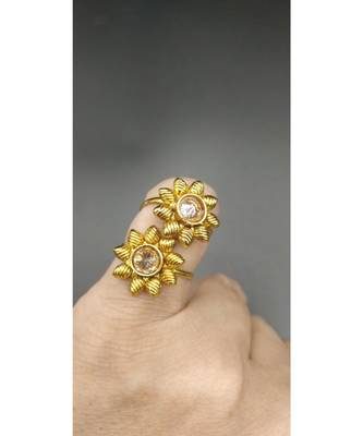 Gold Plated Stone Toe Rings 2