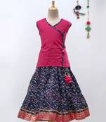 Pink Sanganeri Print Cambric Cotton Skirt Top