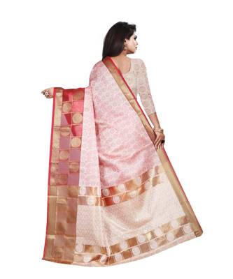 Red Woven Banarasi Saree With Blouse 4