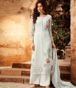 Grey embroidered georgette salwar