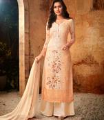 Peach embroidered georgette salwar