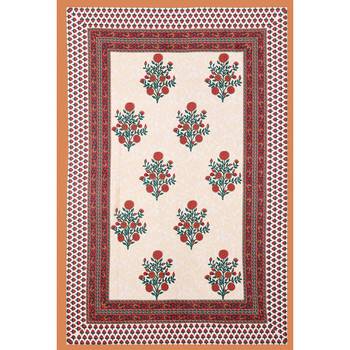 Cotton Jaipuri Hand Printed Floral Single Bedsheet with One Pillow Cover 3