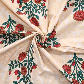 Cotton Jaipuri Hand Printed Floral Single Bedsheet with One Pillow Cover 4