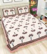Jaipuri Hand Block Printed Traditional Cotton Double Bedsheet with 2 Pillow Covers