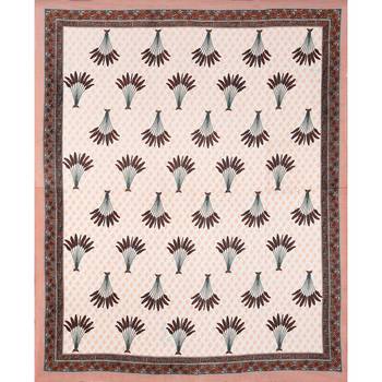 Jaipuri Hand Block Printed Traditional Cotton Double Bedsheet with 2 Pillow Covers 3