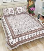 Jaipuri Hand Block Printed Traditional Cotton King Size Bedsheet with 2 Pillow Covers