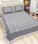 Jaipuri Hand Block Printed Traditional Cotton King Size Bedsheet with 2 Pillow Covers