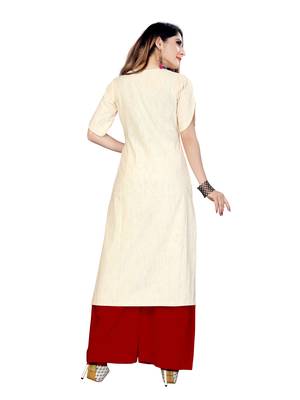 cream Khadi Cotton Hand Work Women   s Kurta & Kurti 3