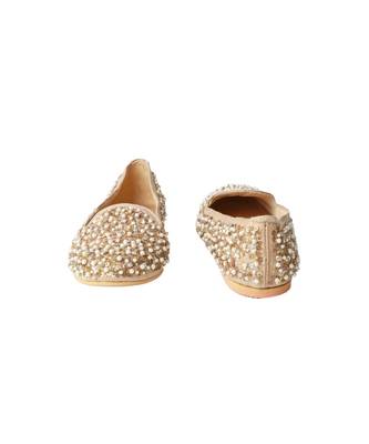 Gold,Hand embroidered, silk,moccasins 3