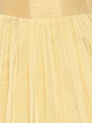 Girl'S Cream Silk Lehenga Choli & Dupatta Set 3