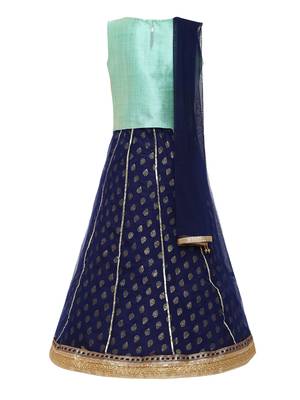 Girl'S Green Silk Lehenga Choli & Dupatta Set 2