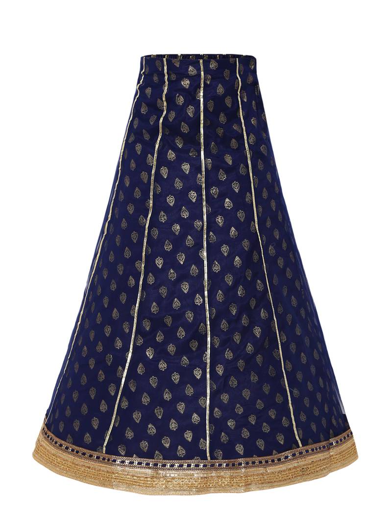 Girl'S Green Silk Lehenga Choli & Dupatta Set