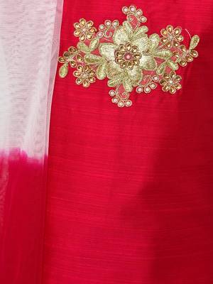 Girl'S White Silk Lehenga Choli & Dupatta Set 3