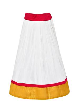 Girl'S White Silk Lehenga Choli & Dupatta Set 4