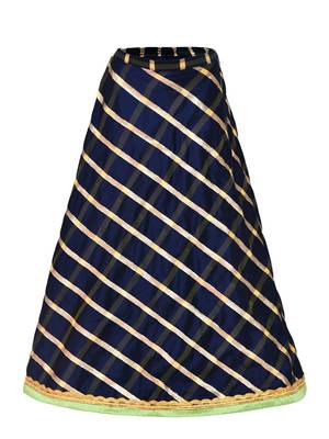 Girl'S Blue Silk Lehenga Choli & Dupatta Set 4