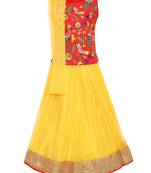 Girl'S Red Silk Lehenga Choli & Dupatta Set