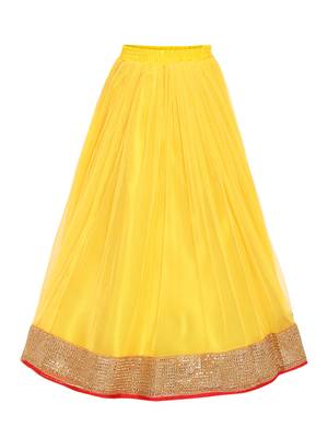 Girl'S Red Silk Lehenga Choli & Dupatta Set 4