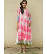 Pink Shibori Cotton kurta Set