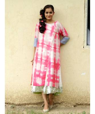 Pink Shibori Cotton kurta Set 4