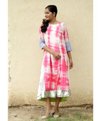 Pink Shibori Cotton kurta Set 5