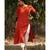 Rust Red Cotton Kurta,Pants & Jacket- Set of three