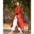 Rust Red Cotton Kurta,Pants & Jacket- Set of three