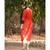 Rust Red Cotton Kurta,Pants & Jacket- Set of three