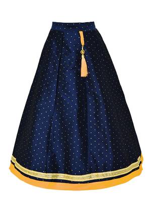 Girl'S Blue Silk Lehenga Choli & Dupatta Set 4