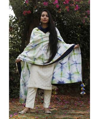 NeelHari Hand dyed Shibori Chander Dupatta 2