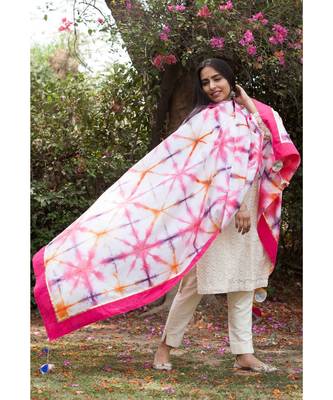 Sunheri Hand dyed Shibori Chander Dupatta 1