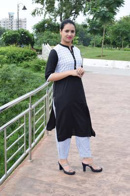 Black printed cotton ethnic-kurtis 2