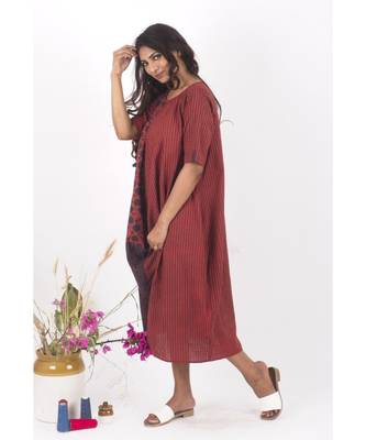Red Cotton TheRedIndian Hand Block Print Dress 2