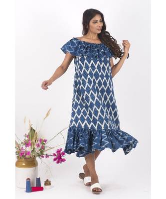 Blue Cotton BikeRides Indigo Dress 1