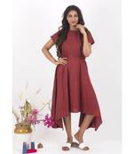 Red Cotton DearAlice Hand Block Dress