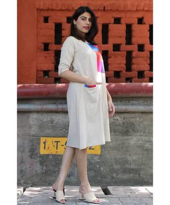 Beige Cotton HelloRose Dress 1