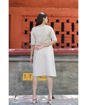 Beige Cotton HelloRose Dress 3