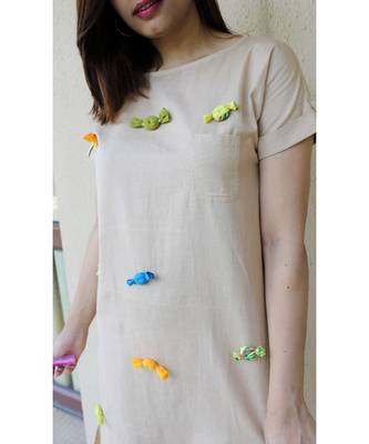 beige Cotton Harriet Candy dress 4