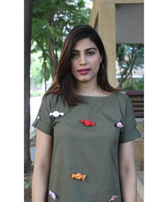 green Cotton Meraki Candy dress 5