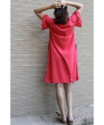 red Cotton Yanna Dress 2