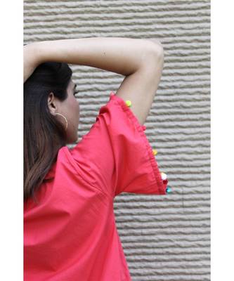 red Cotton Yanna Dress 3