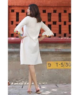 Off white Cotton Brinda Dress 3