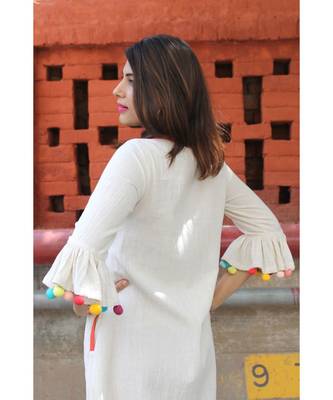 Off white Cotton Brinda Dress 4