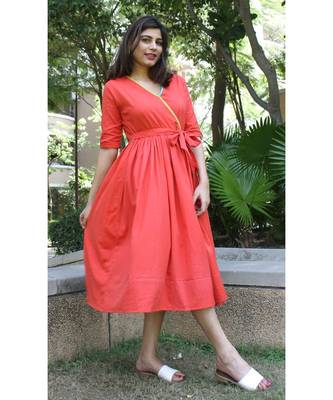 Red Cotton Prinka Dress 1
