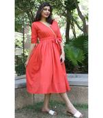 Red Cotton Prinka Dress