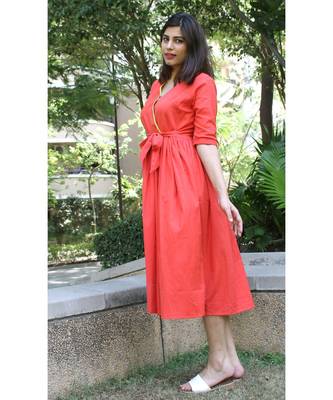 Red Cotton Prinka Dress 2
