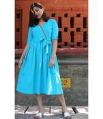 Blue Cotton Farha Blue Dress
