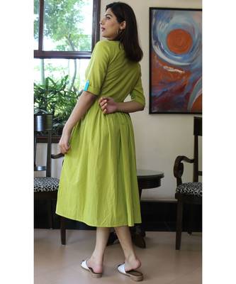 Green Cotton Denise Dress 3